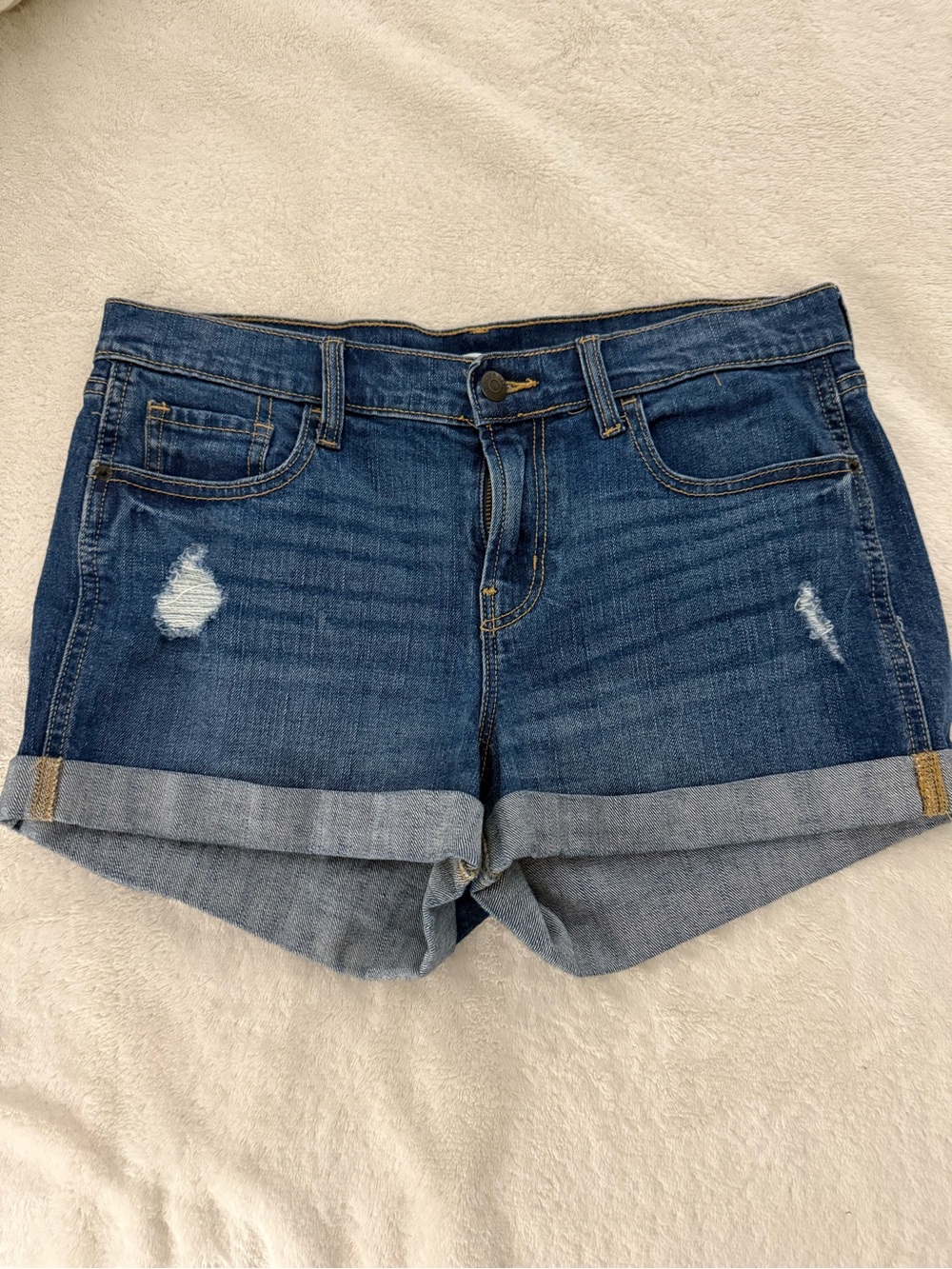 Old Navy Dark Blue Rolled Cuff Denim Shorts